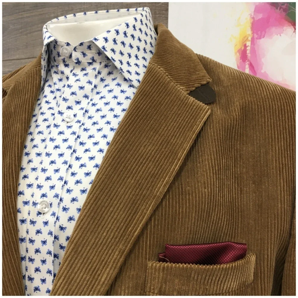 NAUTICA Men Corduroy Blazer Sport Coat Casual Jacket Size 2XL (48L) Suit (FLAWS)